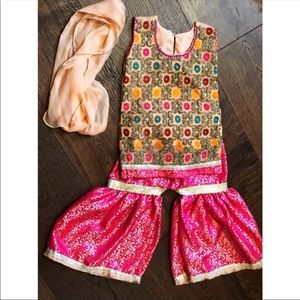 Pakistani Indian Kids gharara dress, little girls